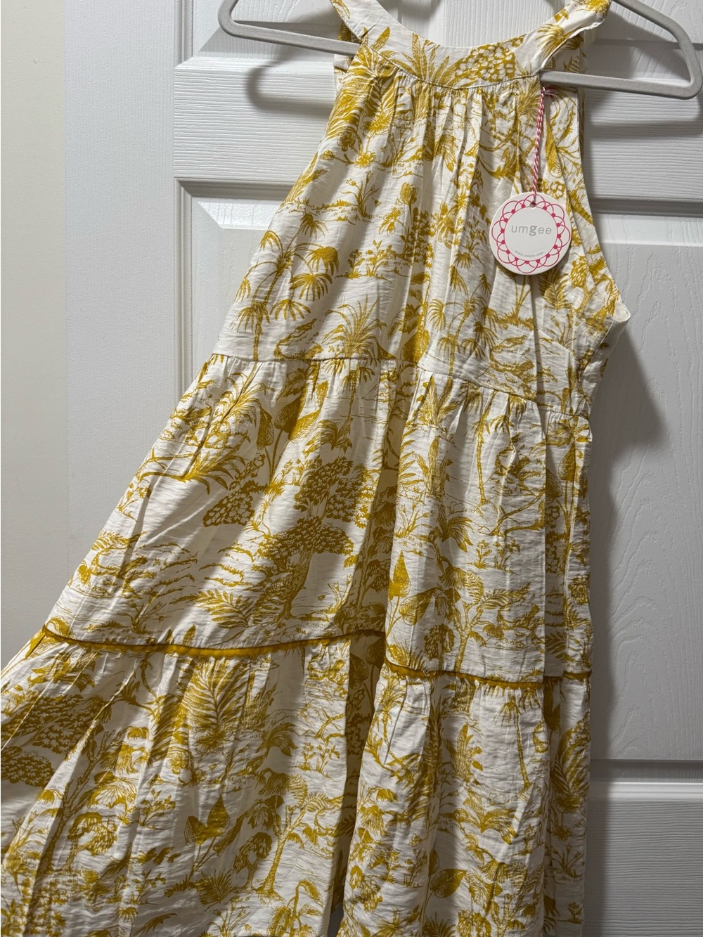 Umgee White and Yellow Floral Tiered Sundress